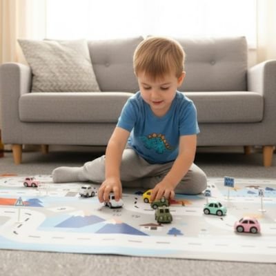 Tapis circuit voiture | Kiddy Racer - Monde Enfant