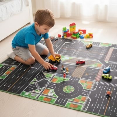 Tapis circuit voiture | Kiddy Racer - Monde Enfant