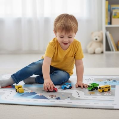 Tapis circuit voiture | Kiddy Racer - Monde Enfant