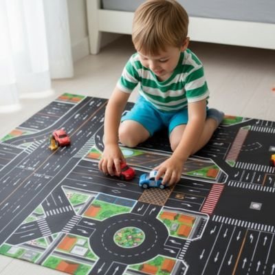 Tapis circuit voiture | Kiddy Racer - Monde Enfant